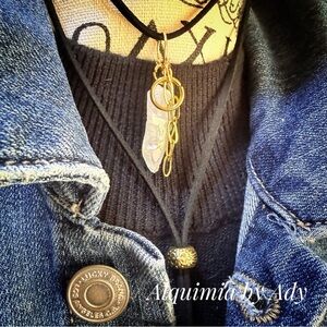 Raw Phantom Quartz Pendant – 2" Cord Galore Wrap Necklace